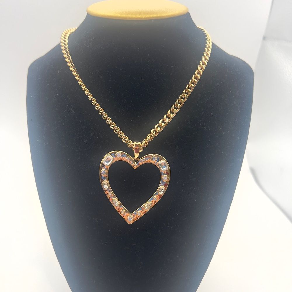 Melrose and Market Gold Heart Necklace with Multicolor Gems - Picture 6 of 11